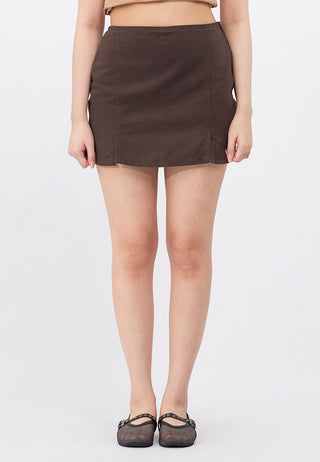 Mini Denim Skort with Slit Details