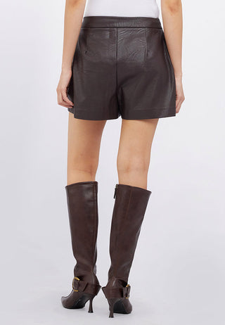 Leather Wrap Mini Skort