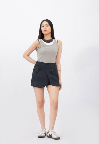 Asymmetric Front Wrap Mini Skort