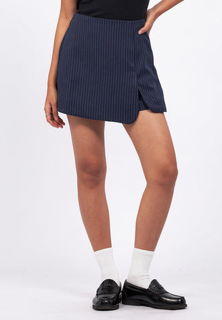 Stripes Mini Skort with Front Slit