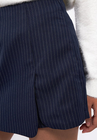 Stripes Mini Skort with Front Slit