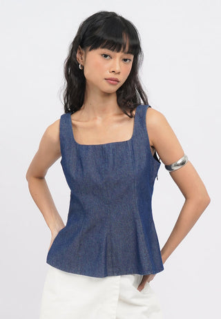 Fitted Sleeveless Peplum Top