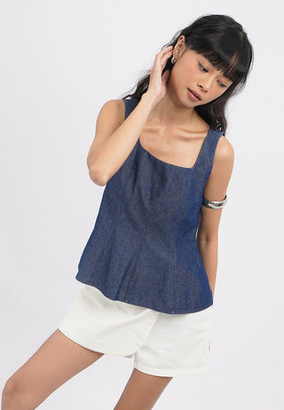 Fitted Sleeveless Peplum Top