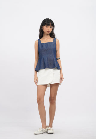 Fitted Sleeveless Peplum Top
