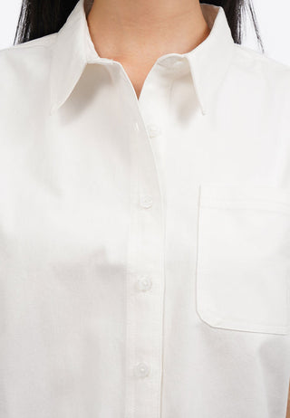 Short Sleeve Blouse with Tied Hemline