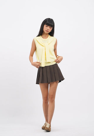 Knotted Sleeveless Knit Top