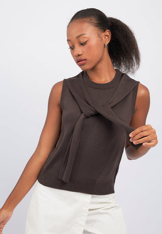 Knotted Sleeveless Knit Top