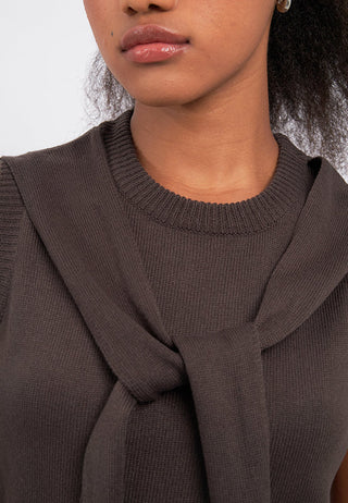 Knotted Sleeveless Knit Top