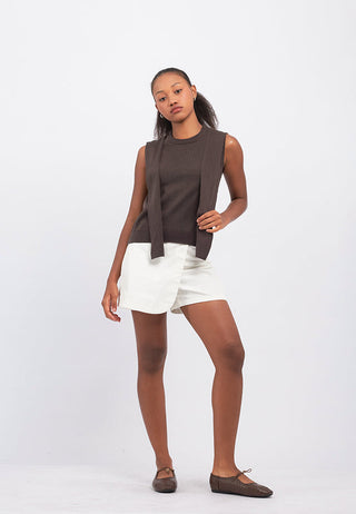 Knotted Sleeveless Knit Top