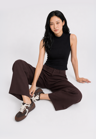 Turtle Neck Sleeveless Fitted Top