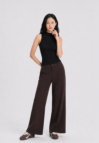 Turtle Neck Sleeveless Fitted Top