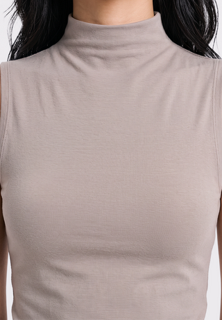 Turtle Neck Sleeveless Fitted Top