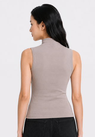 Turtle Neck Sleeveless Fitted Top