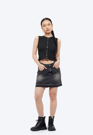 Lettuce Hem Sleeveless Crop Top