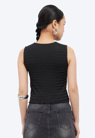 Lettuce Hem Sleeveless Crop Top