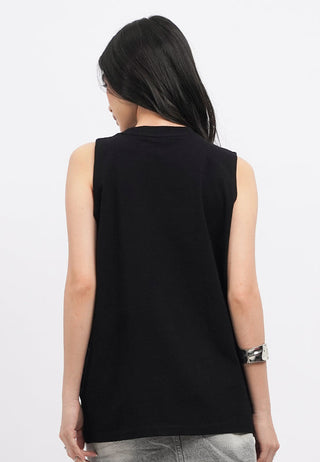Sleeveless Drapery Washed Top