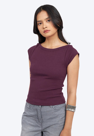 Boat Neck Sleeveless Top