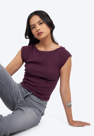 Boat Neck Sleeveless Top