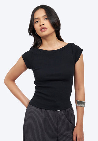 Boat Neck Sleeveless Top