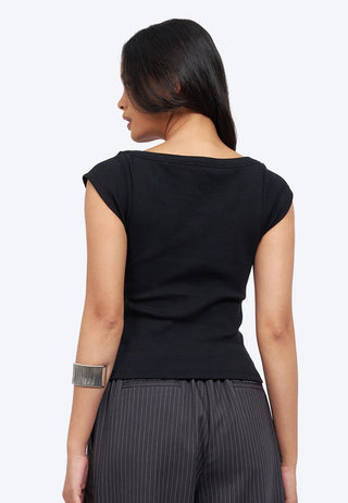 Boat Neck Sleeveless Top