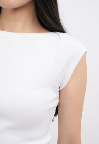 Sleeveless Boat Neck Top