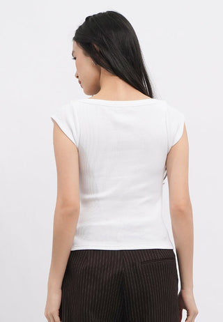Sleeveless Boat Neck Top