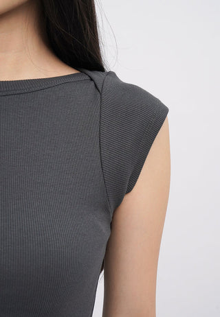 Sleeveless Boat Neck Top