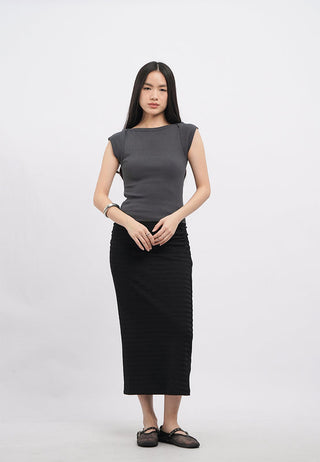 Sleeveless Boat Neck Top