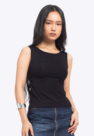 Sleeveless Ruched Knit Top