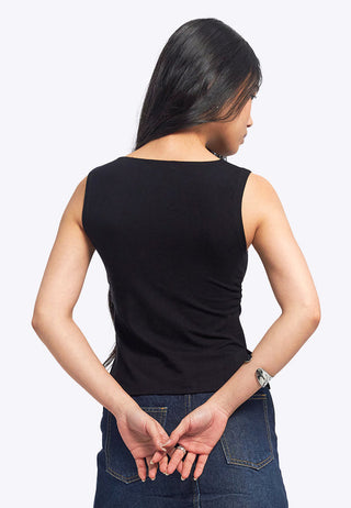 Sleeveless Ruched Knit Top