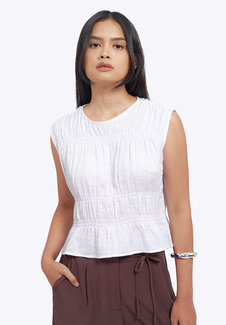 Smocked Sleeveless Top