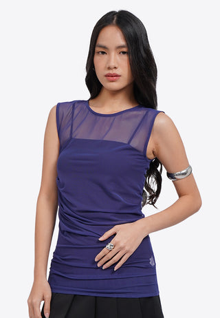 Ruched Details Sleeveless Top