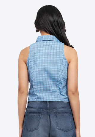 Button Up Halter Checks Shirt