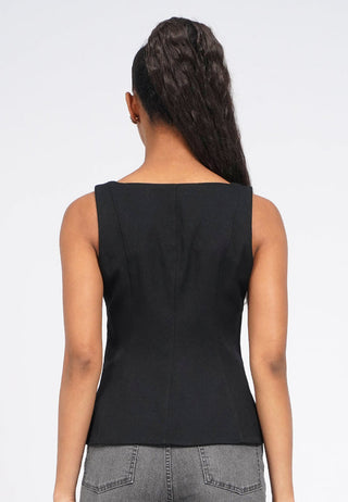 Fitted Sleeveless Peplum Top