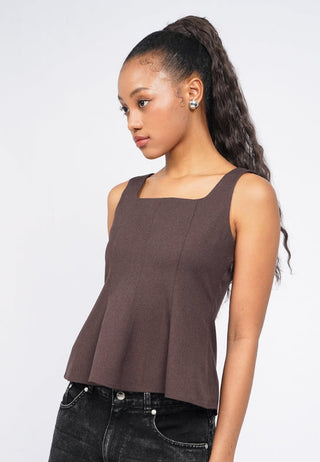 Fitted Sleeveless Peplum Top