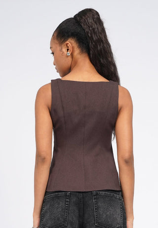 Fitted Sleeveless Peplum Top