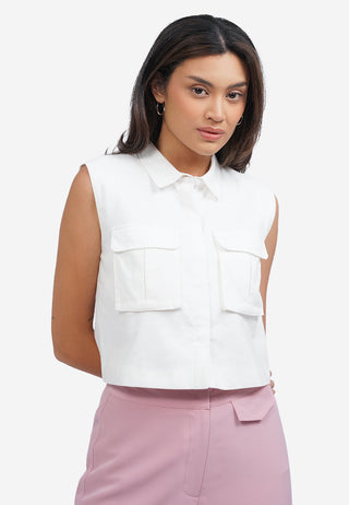 Double Pocket Crop Vest