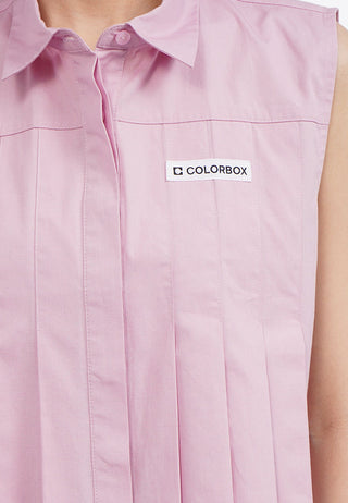 Pleated Sleeveless Blouse