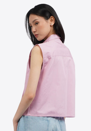 Pleated Sleeveless Blouse