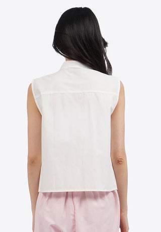 Pleated Sleeveless Blouse