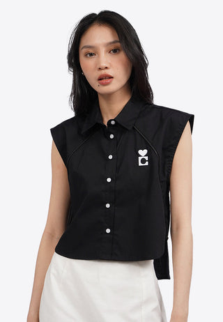 Button up Sleeveless Blouse