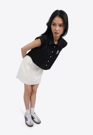 Button up Sleeveless Blouse