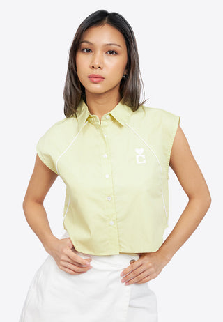 Sleeveless Button Up Shirt