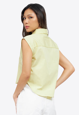 Sleeveless Button Up Shirt