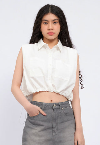 Sleeveless Loose Parachute Shirt