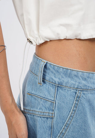 Rib Collar Sleeveless Shirt
