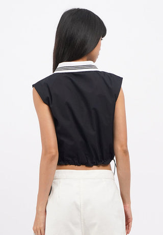 Rib Collar Sleeveless Shirt