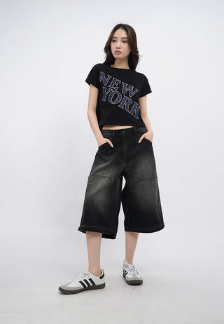 Regular Fit Washed Jorts