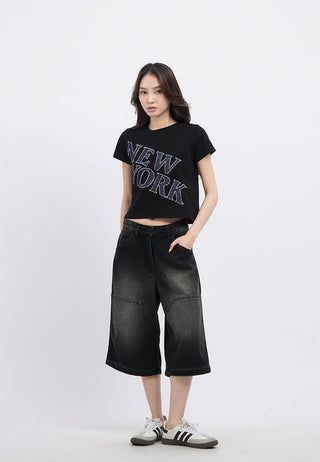 Regular Fit Washed Jorts