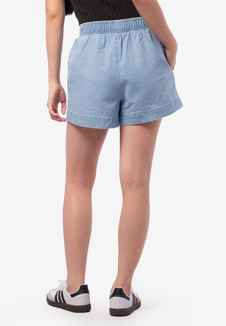 Elastic Denim Short Pants